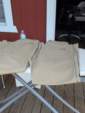 Lot Of 2-Under Armour (36 x30) Men's Khaki Stretch Chinos/ Ankle Zipper